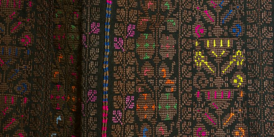 Close up van het Palestijns borduurwerk