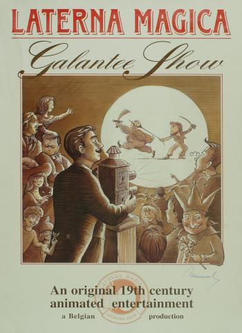 Affiche met aankondiging van de  Laterna Magica Galantee Show