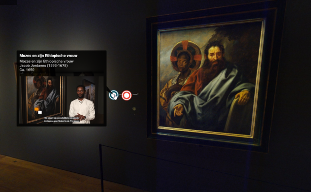 Printscreen of virtuele tour met zicht op schilderij en video met Baudouin