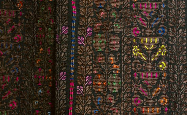 Close up van het Palestijns borduurwerk